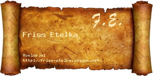 Friss Etelka névjegykártya